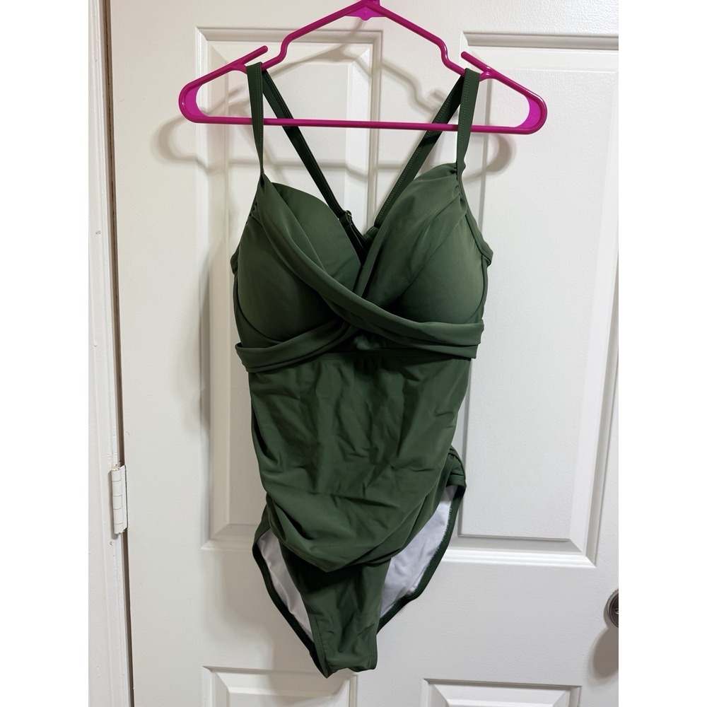 Hilor Womens 1pc Swimsuit Slimming Tummy Control Bathing Suit Sz 14 Pad-wire Bra